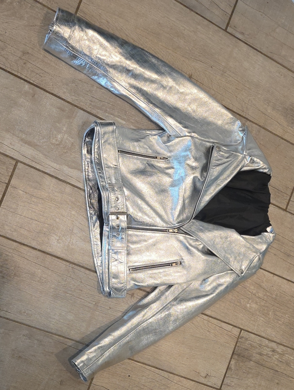 Silver Metallic Moto Jacket